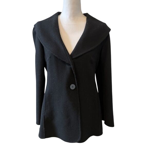 Talbots Jackets & Blazers - Talbots Lightweight Wool Shawl Collar Mid Length Coat Black 8P